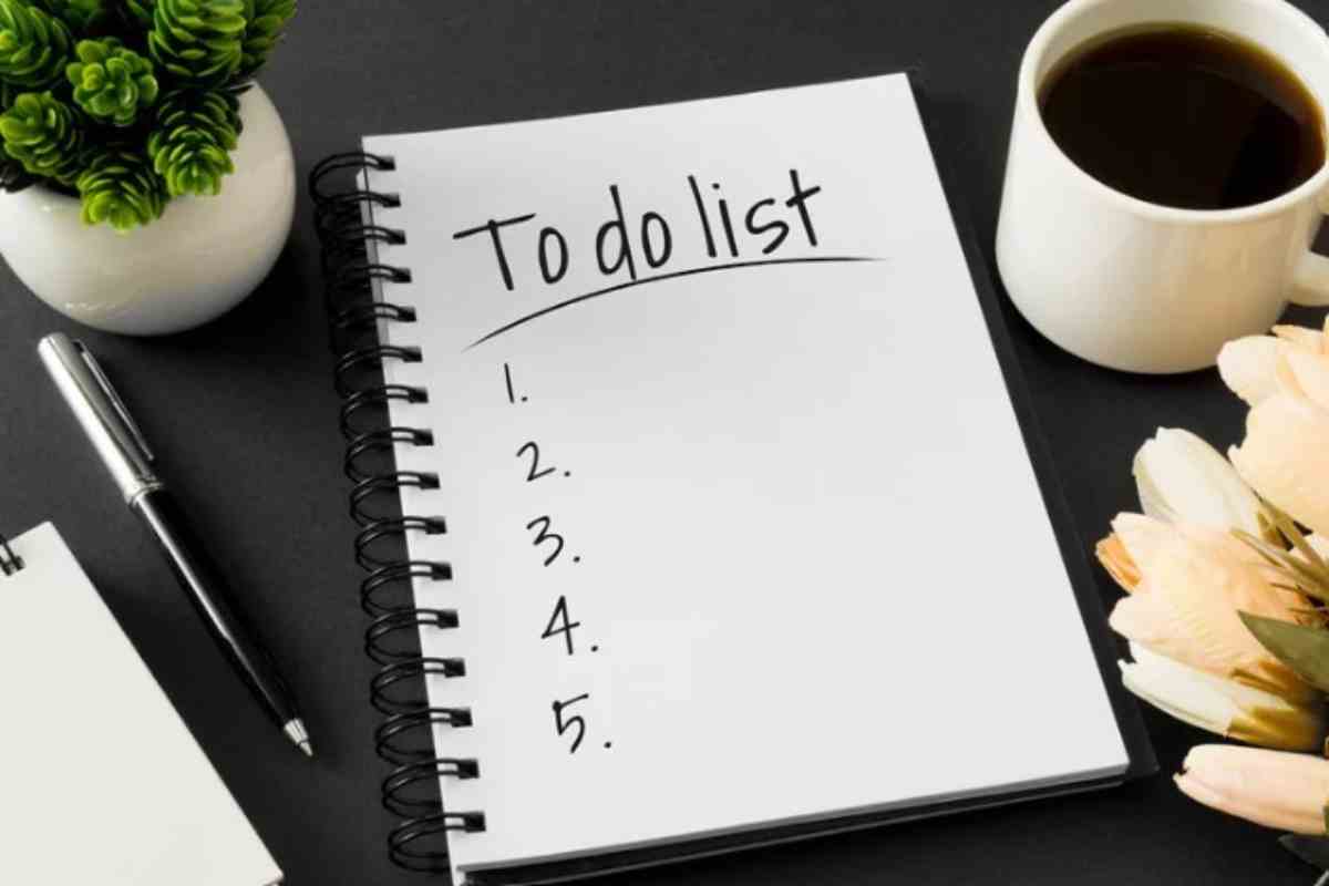 To do list, la lista delle cose da fare in casa dopo le vacanze