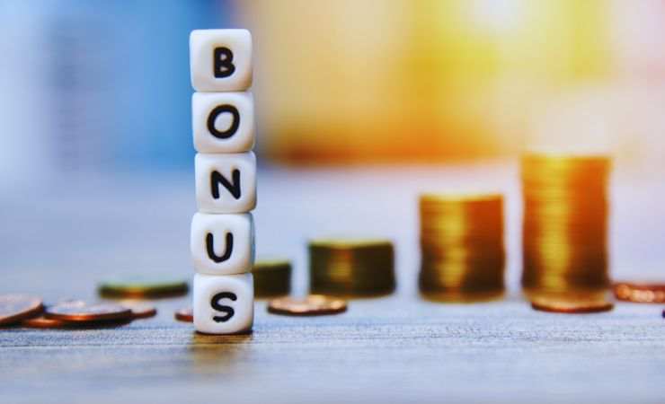 scritta bonus e monete