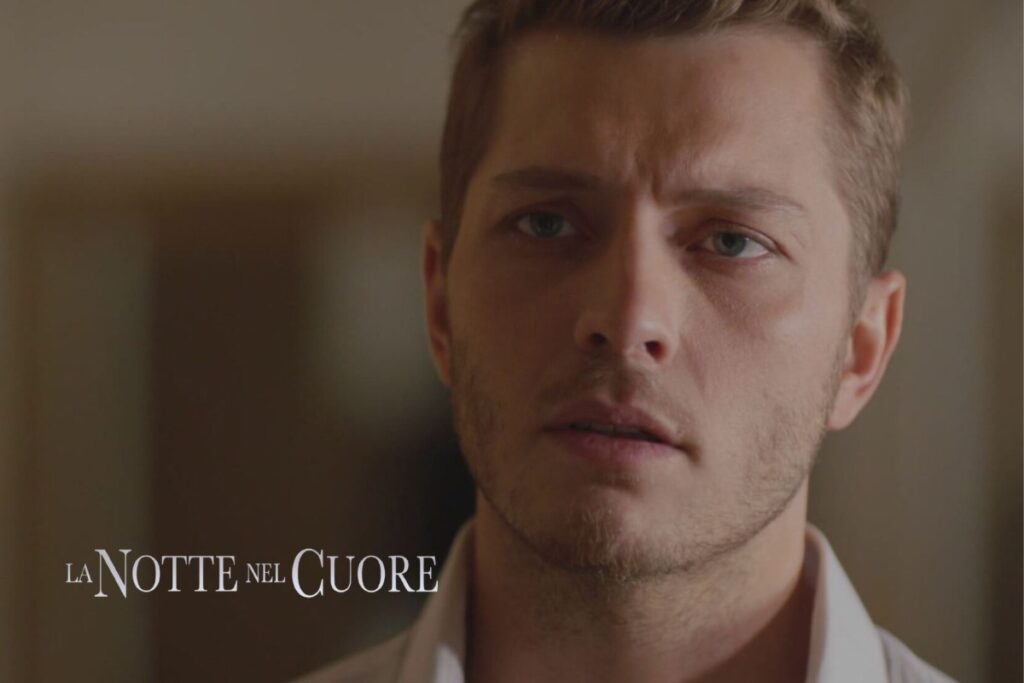 Cihan sconvolto in una scena de La Notte nel Cuore